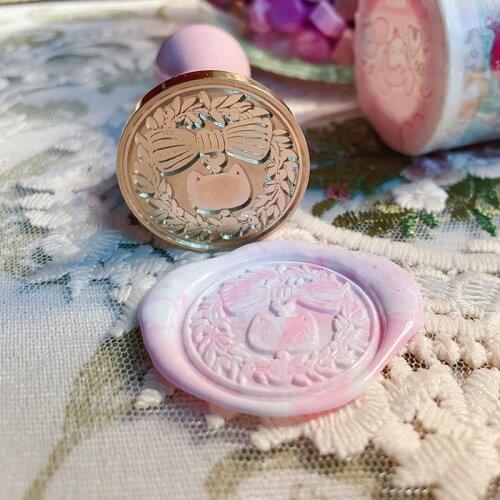 Cute Candy Fire Lacquer Seal Greeting Card Decoration Wax Stamp Creative Cartoon Wax Seal Envelope Sealing DIY Gift With Handle