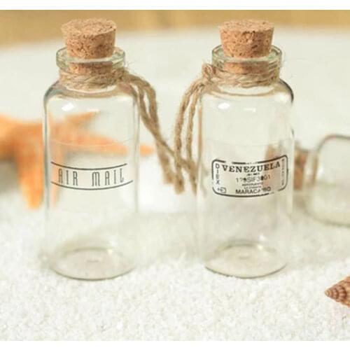 Reusable Mini Wishing Bottle Clear Glass Storage Vial Container with Cork Stopper Photography Accessories Photo Studio DIY Decor
