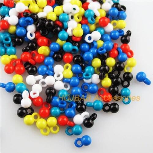 Fashion 600Pcs Mixed Round Acrylic Charms Waterdrop Pendants 4x7mm