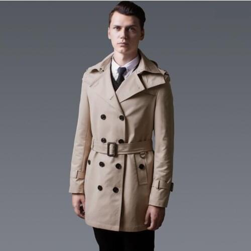 Men Coat Luxury Double Breasted Trench Male Plus Size 6XL Spring Autumn Hat Detachable Medium-long Mens Jackets And Coats