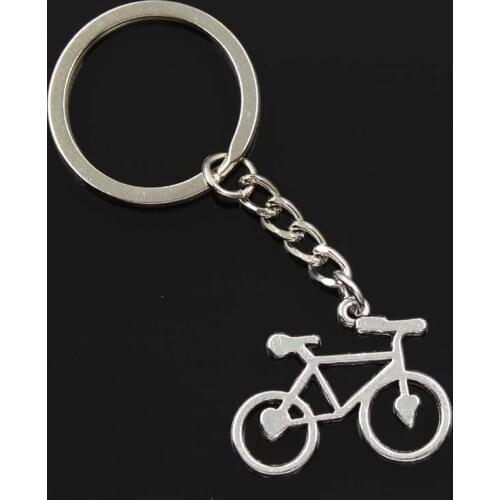 New Fashion Men 30mm Keychain DIY Metal Holder Chain Vintage Bike Bicycle 31x23mm Silver Color Pendant Gift