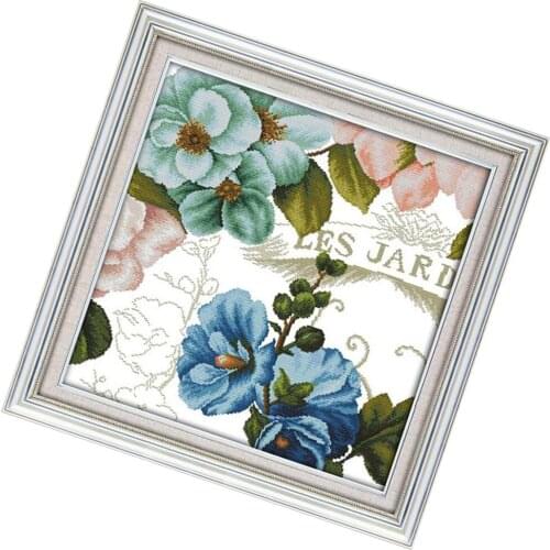 Floral Pattern Cross Stitch Kits for Kids Embroidery 11 Counted Home Decors