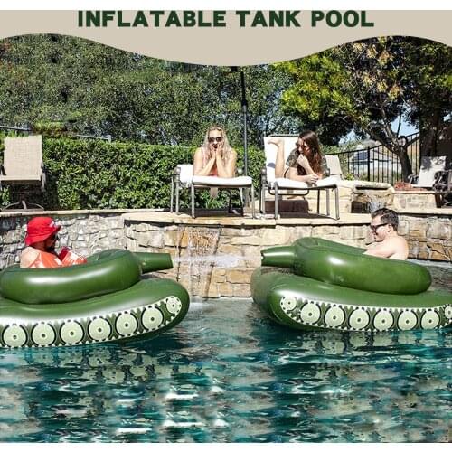 Inflatable Tank Pool Large Swimming Float Seat Water Cannon with Water Spray Function for Kids Adults Pool Outdoor Fun Toys