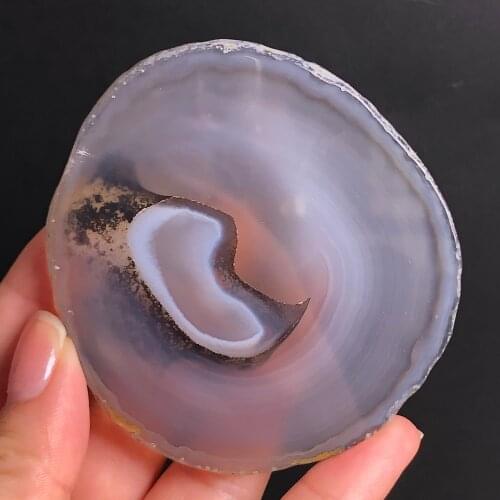 Natural Beautiful Agate Slice Coaster Cup Mat Quartz Geode Table Onyx Mat Irregular Coasters for Drinks Gift Polished Mineral