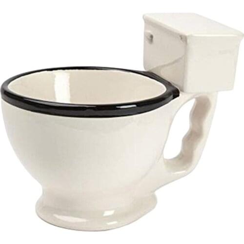 A new toilet ceramic cup with handle 300 ml coffee tea milk ice cream cup fun gift Special ceramic cup coffee cup