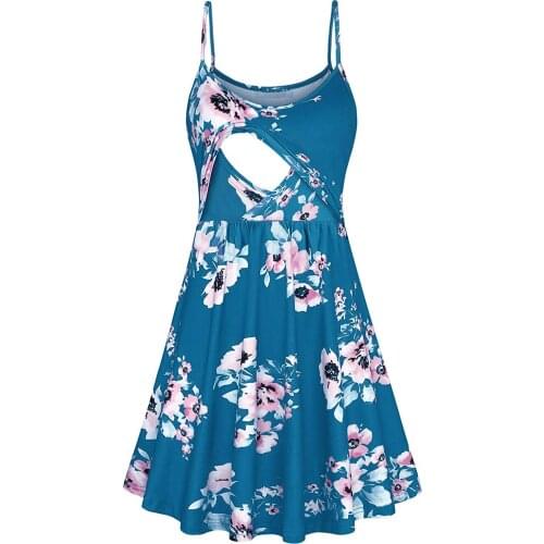 PatPat 2021 New ArrivalStylish Floral Print Nursing Slip Dress