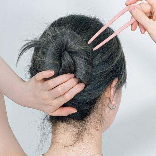 New Women Elegant U-shaped Plastic Hair Sticks Hairpin Girls Simplicity Candy Color Hair Clips Headband Fashion Hair Accessories