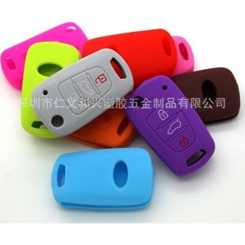 By DHL 200pcs New 1 Silicone 3 Button Remote Flip Key Case Fob Cover For Kia /Sportage /Soul /ceed