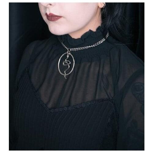 Snake Choker Necklace, Large Snake Necklace, Snake Pendant, Gothic Necklace,witchy Gift