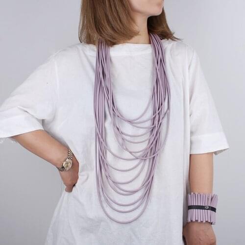 JId Multi-Layer Chain Necklace Goth Womens Elastic Sweater Necklace Punk Style Purple Body Clothes Jewelery Party Accessories
