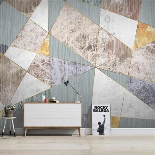 Custom Mural Wallpaper Minimalism Abstract Tree Geometric Line TV Background Wall Painting