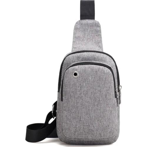 Casual Sports Shoulder Bag Mens Mini Chest Bag Nylon Messenger Bags Multifunction Outdoor Travel With Headphone Jack Portable