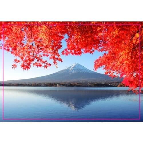 Rectangle Rigid Magnets ,Japan Mount Fuji Maple Leaf Scenery Photo Metal Custom Refrigerator Magnet 5596 Tourist Souvenirs