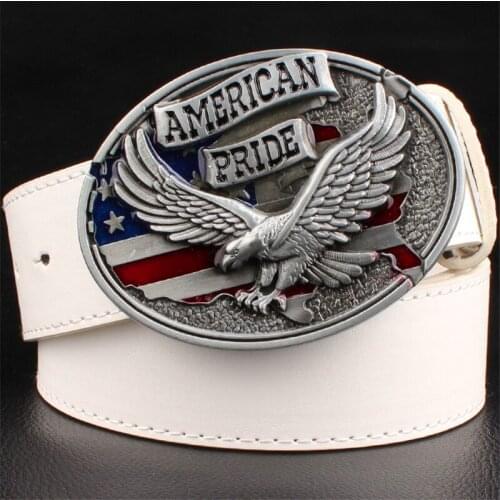 Personality mens leather belt bald eagle American pride male leather buckle metal belt flying eagle casual belts gift for men