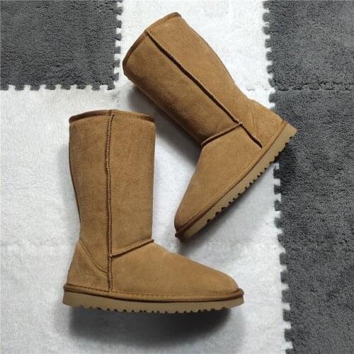 Australia Genuine leather Fur Snow boots women Top High quality Boots Winter Boots for women Warm Botas Mujer large size US 3-13