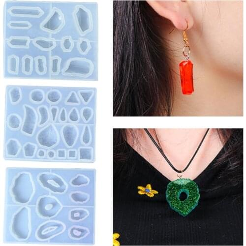 Earrings Epoxy Resin Mold Ear Studs Dangle Casting Silicone Mould DIY Crafts Jewelry Necklace Pendants Making Tools