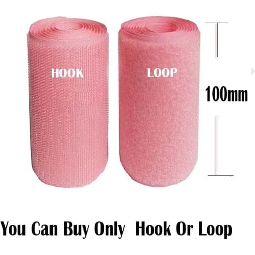 10CM Width Velcros No Adhesive Hook Loop Fastener Tape Sewing Magic Tape Sticker Velcroing Strap Couture Strip Clothing Pink