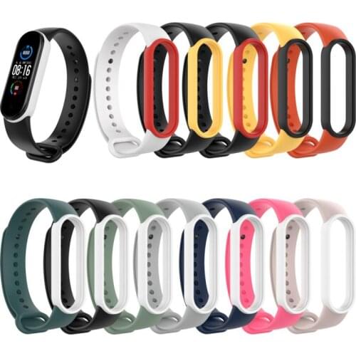 Contrast Color TPU Replacement Strap for Xiaomi 5 Smart Bracelet Wrist Strap for Mi 5 Band NFC Version Bracelet Wristband