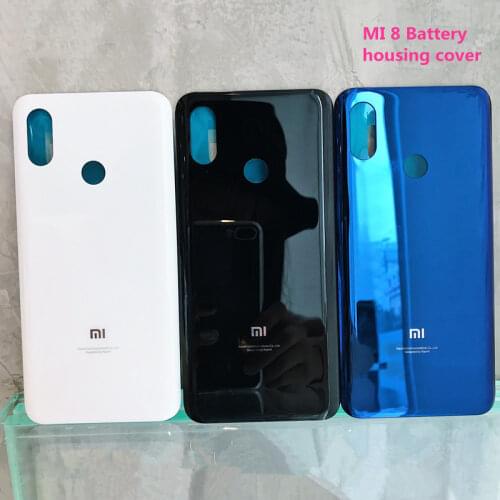 Original Xiaomi mi 8 mi8 Glass Back Battery Cover Rear Door Housing Case Panel Replacement Phone Case With Adhesive Sticker&logo