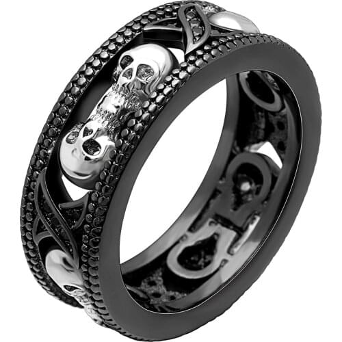 UFOORO MEN RING Unique design black skull ring simple fashion size 5-12# best boyfriends gift jewelry dropshipping 2019