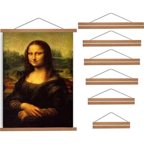 Magnetic Poster Hanger Frame Teak Wooden Hanger Frame Natural Painting Photo Frame Canvas Wall Art Craft Frame Art Hanger
