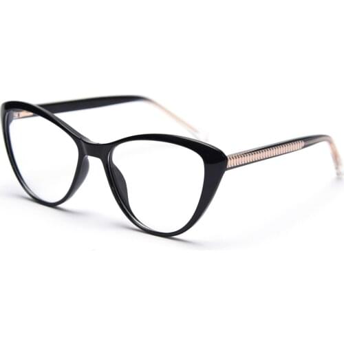 Veshion TR90 Cat Eye Glasses Frame Women Transparent Black Retro Female Glasses Optical Clear Lens Accessories Acetate