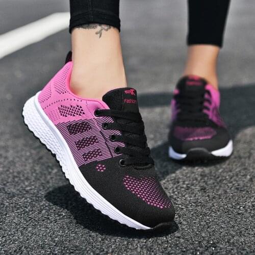 Plus Size Summer Lightweight Womens Sports Shoes Sport Sneakers Woman Running Shoes for Women Black Pink Toning Walking A-623