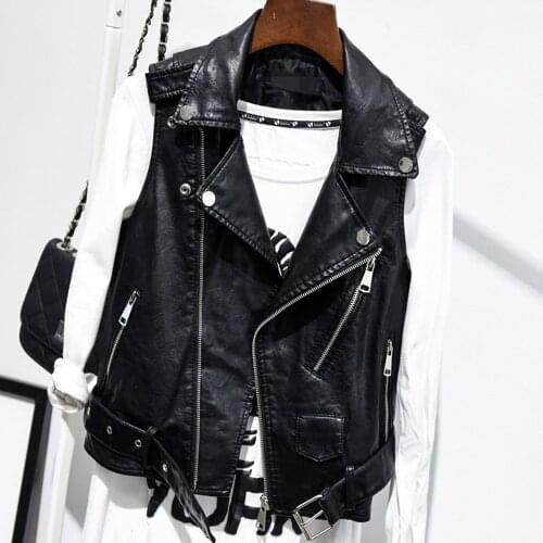 4XL Plus Size Punk PU Leather Jacket Vest Sleeveless Women Coat Waistcoat Zipper Vest Motorcycle Goth Streetwear Hip Hop Outwear