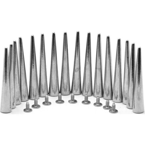 10Pcs Long Silver Rivet Screw Punk Style Stud Leathercraft Bullet Spikes DIY Craft Supplies Clothes Accessories 9.5*54mm