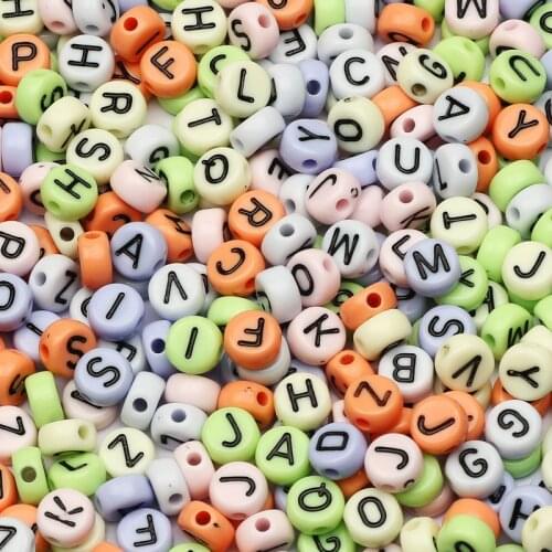 100-500pcs Mixed Letter Acrylic Beads Round Flat Loose Spacer Alphabet Beads For Jewelry Making Handmade Diy Bracelet Necklace