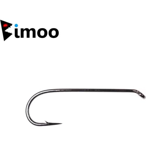 Bimoo 20pcs Barbed 3XL length Streamer Long Nymph Forged Hook Black Nickel Long Large Nymphs Fly Tying Material Competition Hook