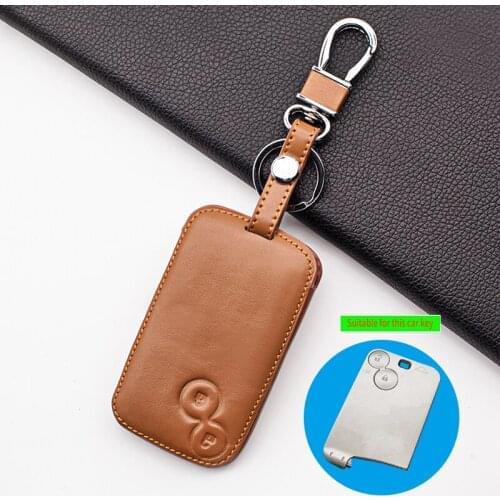 2019 Praise Leather Car Key Case Key Holder Keychain Protector for Renault Laguna 2 Smart Buttons Shell Cover Remote Fob