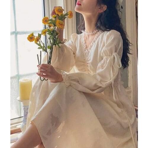 2021 Autumn Chiffon Elegant Midi Dress Women Long Sleeve Vintage Evening Party Dress Females Design One Piece Dress Korean Chic