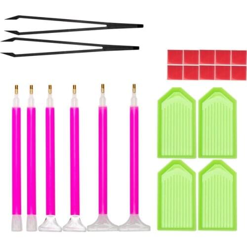 DIY Diamond Painting Accessories Cross Stitch Embroidery Pen Tools Set Mosaic Glue Pen Kit Tweezers