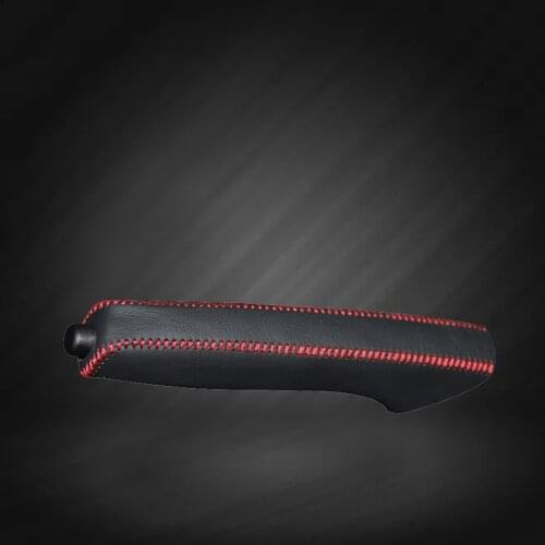 Car Hand Brake Covers Top Layer Leather Case for Nissan March Handbrake Grips Cover Auto Genuine Leather Handbrake