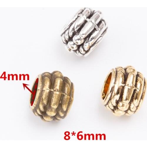 50 pcs/lot Fashion zinc alloy Metal Large Hole Beads charms DIY European Bracelet jewelry Fittings making 6950