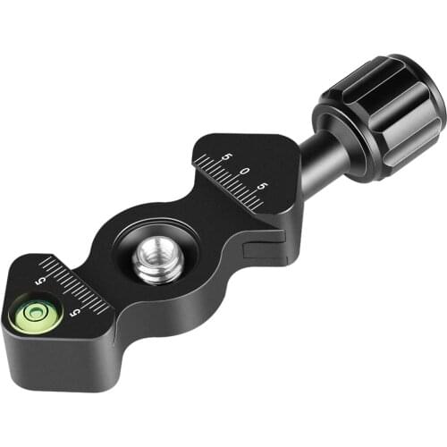 Quick Release Plate QR Clamp, Bubble Level and 3/8-inch Screw Hole and 1/4-inch Adapter Screw for Tripod Head, Mini Fish Bone