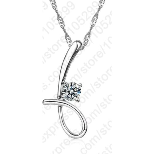 1PCS New Arrival Lucky Number 6 CZ Pendant Necklace 925 Sterling Silver Chain For Women Wedding Party Fine Jewelry Gift