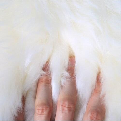 8cm Round/Oval Soft Sheepskin Chair Cover Warm Hairy Carpet Seat Pad Plain Skin Fur Plain Fluffy Area Rugs Washable Seat Pads 60
