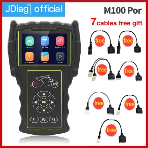 TopDiag TP100 Motorcycle Diagnostic Tool for k-awasaki y-amaha s-uzuki etc Motorbike Scanner Motor scan tool with battery tester