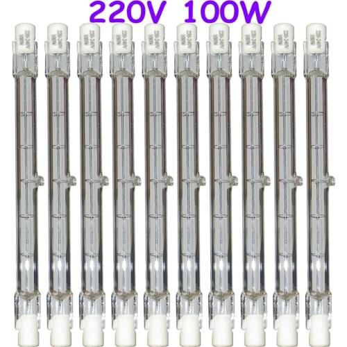 10Pcs HALOGEN LIGHT BULB 220-240V 100W 100 WATT J TYPE T3 118mm (R7s) Halogen Bulbs