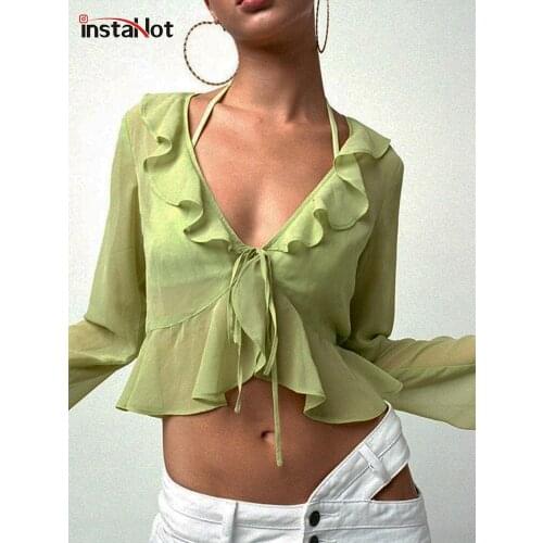 Прозрачные блузки InstaHot China At AliExpress