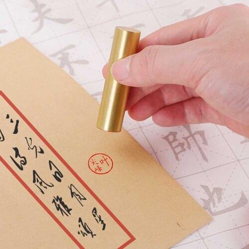 Retro Round Seal Stamp Private Customize Chinese Name Stamps Chinese Style Solid Brass Sealing For Kid Student Teacher Painter