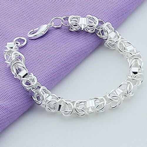 Silver color fashion hollow box circle bracelets