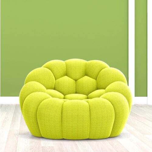 Modern Art Bubble Fabric Single-Seat Sofa Chair Small Apartment Living Room Leisure Sofa Dining Chair Creative Lazy Sofa
