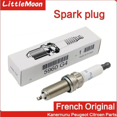 LittleMoon Genuine spark plug 5960G4 for Peugeot 206 207 308 508 3008 2008 Citroen C3 C4 C5 DS5 DS4 DS3 1.6T