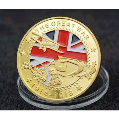 New Gold Plated CoinThe Great War Commemorative Coins Art Collection Collectible Gift