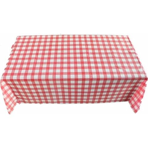 Plastic Disposable Red Gingham Wipe Check Tablecloth Party Outdoor Picnic BBQ