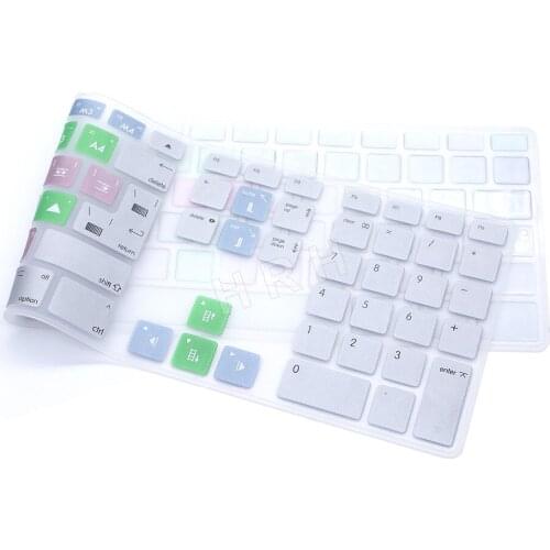 For Apple Keyboard with Numeric Keypad Wired USB Avid Media Composer Hot keys Keyboard Cover Skin For iMac G6 Desktop PC Wired