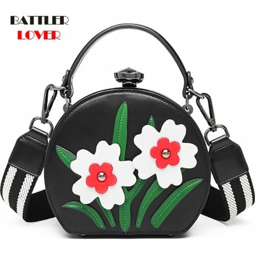 Luxury Leather Handbags for Women Small Shoulder Bags Fashion Designer Crossbody Bags Female Flower Messenger Purses